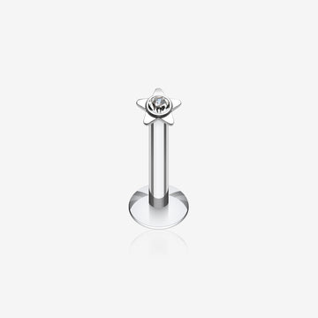 Sparkle Star Top Internally Threaded Labret-Clear Gem